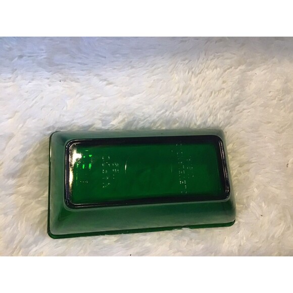 Napco Green Glass Rectangle Bowl Dish Vintage Cleveland Ohio USA - Picture 7 of 9